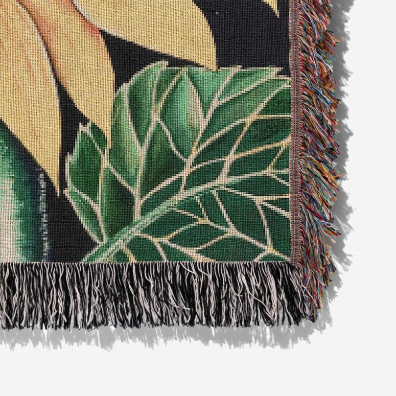 The Sunflower cry Painting Woven Blanket