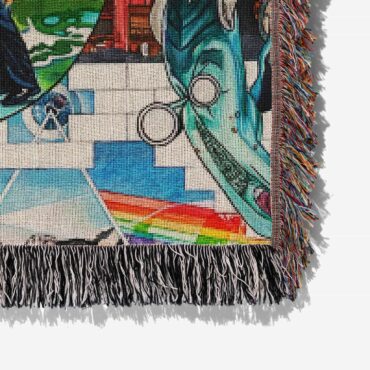 The Wall WYWH Animals Division Bell Atom Heart Mother Collage Art Woven Blanket