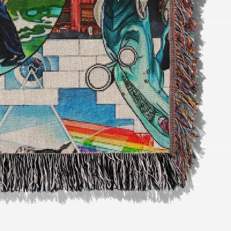 The Wall WYWH Animals Division Bell Atom Heart Mother Collage Art Woven Blanket The Wall WYWH Animals Division Bell Atom Heart Mother Collage Art Woven Blanket