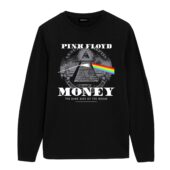 Dark Side Of The Moon Illuminati Pyramid Money Front Longsleeve Black - OtherBrick
