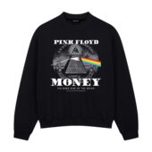 Dark Side Of The Moon Illuminati Pyramid Money Front Sweatshirt Black - OtherBrick