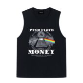 Dark Side Of The Moon Illuminati Pyramid Money Front Tank Black - OtherBrick