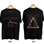 Pink Floyd The Dark Side Of The Moon Tour 1973 Shirt Front Back Tshirt Black - OtherBrick