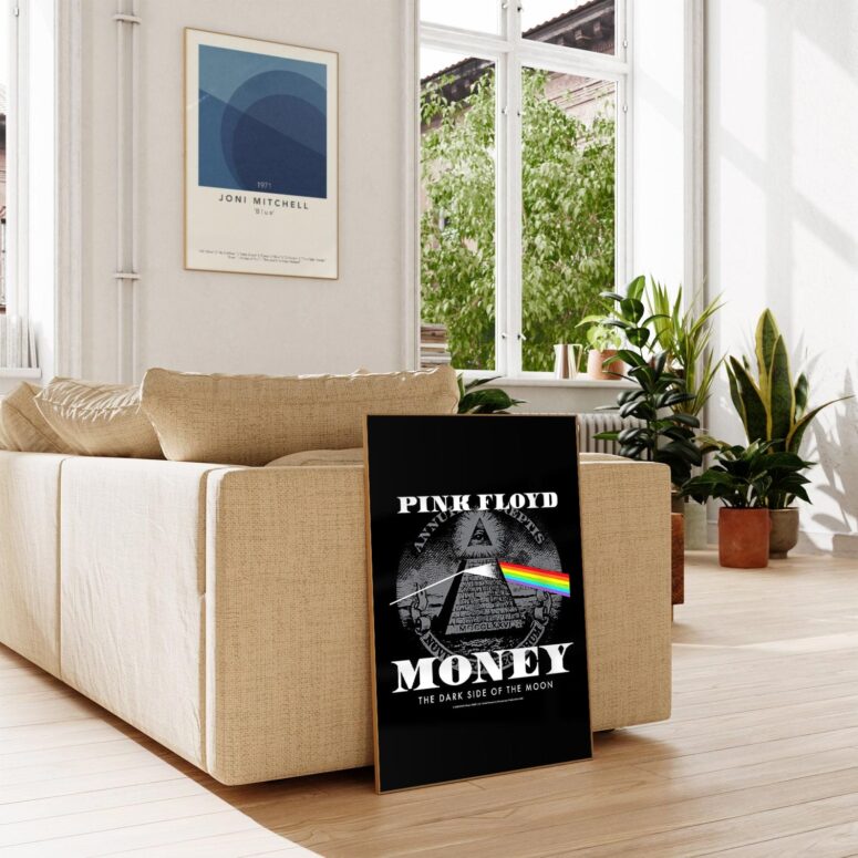 Dark Side of the Moon Illuminati Pyramid Money Poster