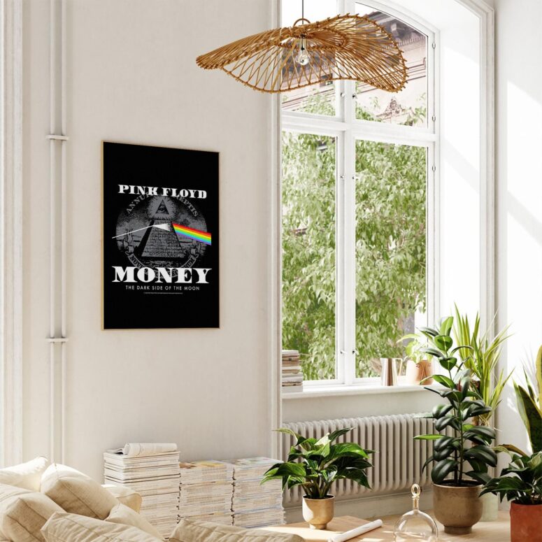 Dark Side of the Moon Illuminati Pyramid Money Poster