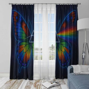 Nick Mason Butterfly Colorful Dark Side Of The Moon Window Curtain