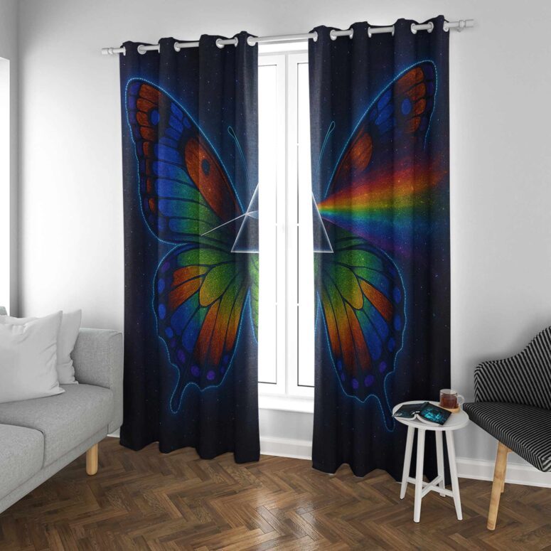 Nick Mason Butterfly Colorful Dark Side Of The Moon Window Curtain