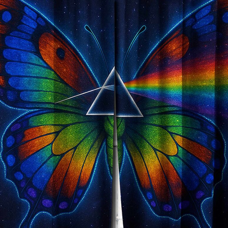 Nick Mason Butterfly Colorful Dark Side Of The Moon Window Curtain