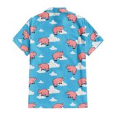 Pink Floyd Animals Blue Flying Pigs And Clouds Cartoon Hawaiian Shirt Hawaiian Shirt Back - OtherBrick