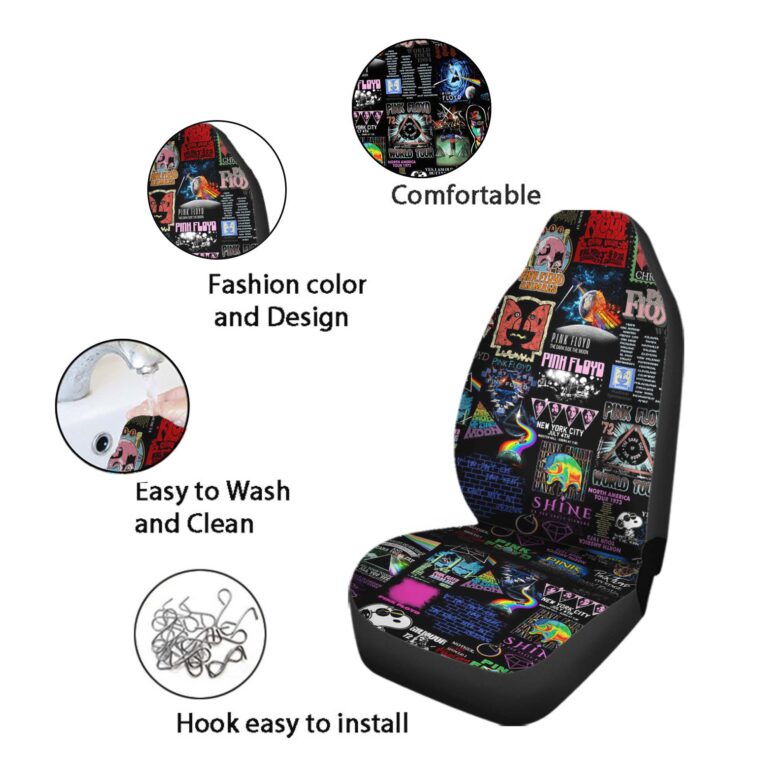 Pink Floyd Collage Digital Art Car Seat Cover