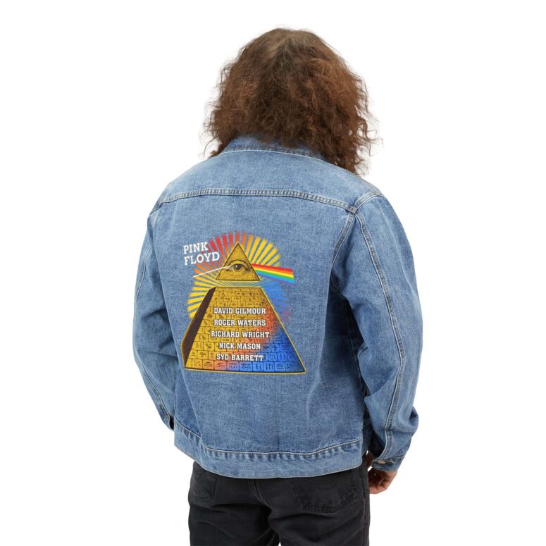 Eye of Providence Pyramid Vintage Pink Floyd Denim Jacket
