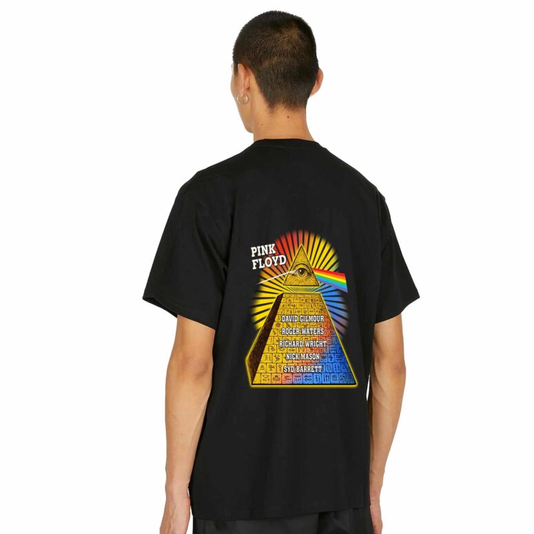 Eye of Providence Pyramid Vintage Pink Floyd Print Back Shirt Eye of Providence Pyramid Vintage Pink Floyd Print Back Shirt