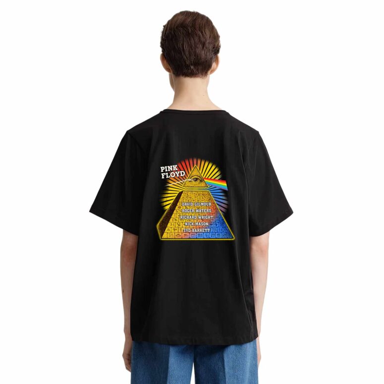 Eye of Providence Pyramid Vintage Pink Floyd Print Back Shirt Eye of Providence Pyramid Vintage Pink Floyd Print Back Shirt