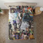 Pink Floyd Psychedelic Rock Album Cover Bedding Set Mockup Full View - OtherBrick