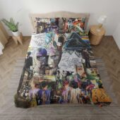 Pink Floyd Psychedelic Rock Album Cover Bedding Set Mockup Frontview - OtherBrick