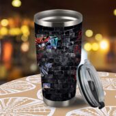 Pink Floyd The Wall Album Cover Black Wall Vintage Tumbler Mockup 01 - OtherBrick