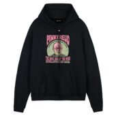 Pink Freud The Dark Side Of The Mind Front Hoodie Black - OtherBrick