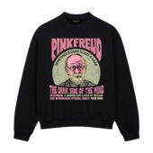 Pink Freud The Dark Side Of The Mind Front Sweatshirt Black - OtherBrick