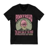 Pink Freud The Dark Side Of The Mind Front Vneck Black - OtherBrick