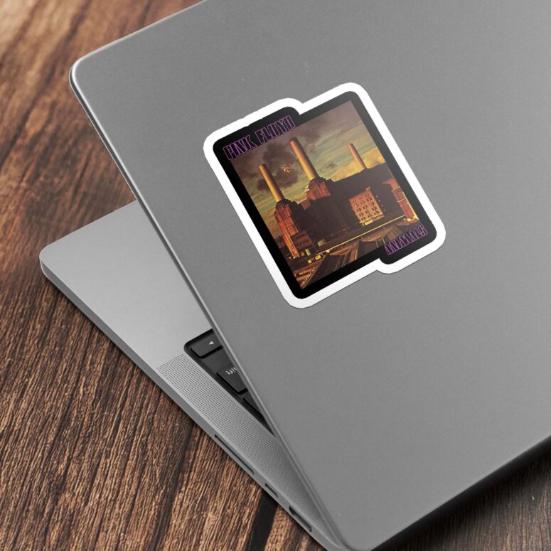 Animals Album Cover Flying Pig Battersea Power Station Pink Floyd Kiss Cut Sticker