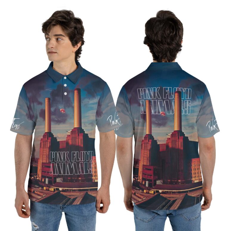 Animals Album Cover Flying Pig Battersea Power Station Pink Floyd Polo Shirt