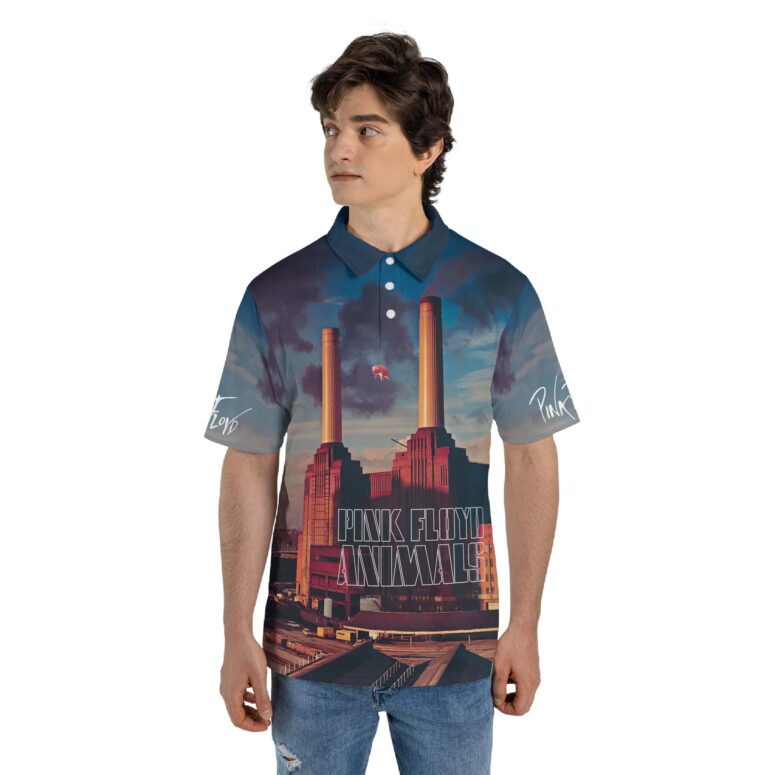 Animals Album Cover Flying Pig Battersea Power Station Pink Floyd Polo Shirt