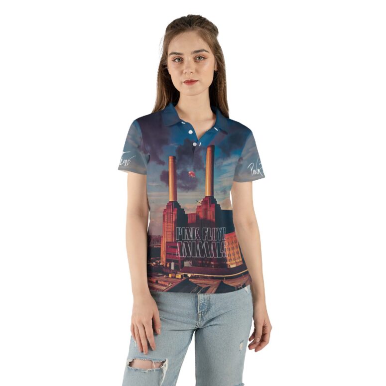 Animals Album Cover Flying Pig Battersea Power Station Pink Floyd Polo Shirt