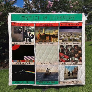 Conflict In Literature Pink Floyd Album Art Quilt Blanket