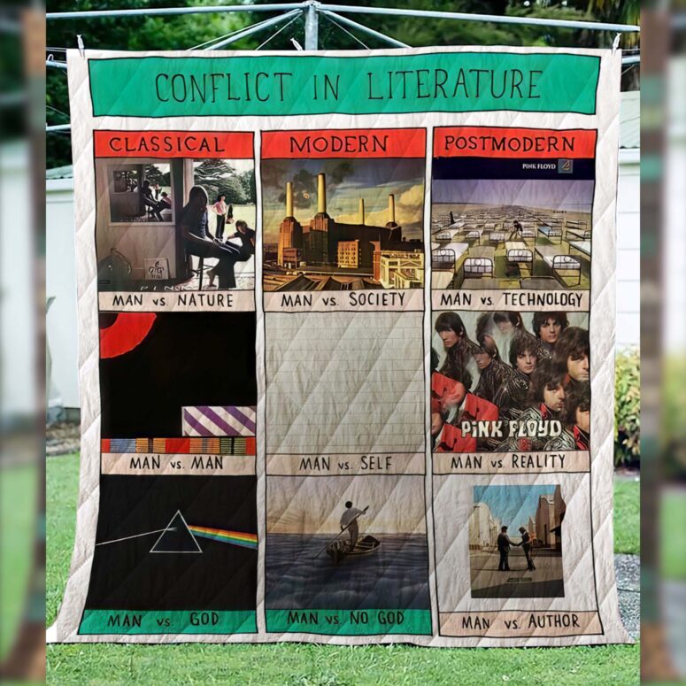 Conflict In Literature Pink Floyd Album Art Quilt Blanket