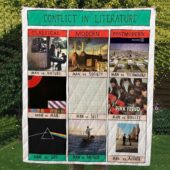 Conflict In Literature Pink Floyd Album Art Quilt Blanket Mockup 4 - OtherBrick