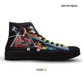 Dsotm Pink Floyd The Wall Screaming Face Fecking Flower Art Canvas Shoe Black Retro Hightop - OtherBrick