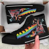 Dsotm Pink Floyd The Wall Screaming Face Fecking Flower Art Canvas Shoe High Top Shoes Mockup - OtherBrick