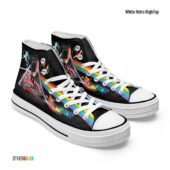 Dsotm Pink Floyd The Wall Screaming Face Fecking Flower Art Canvas Shoe White Retro Hightop - OtherBrick