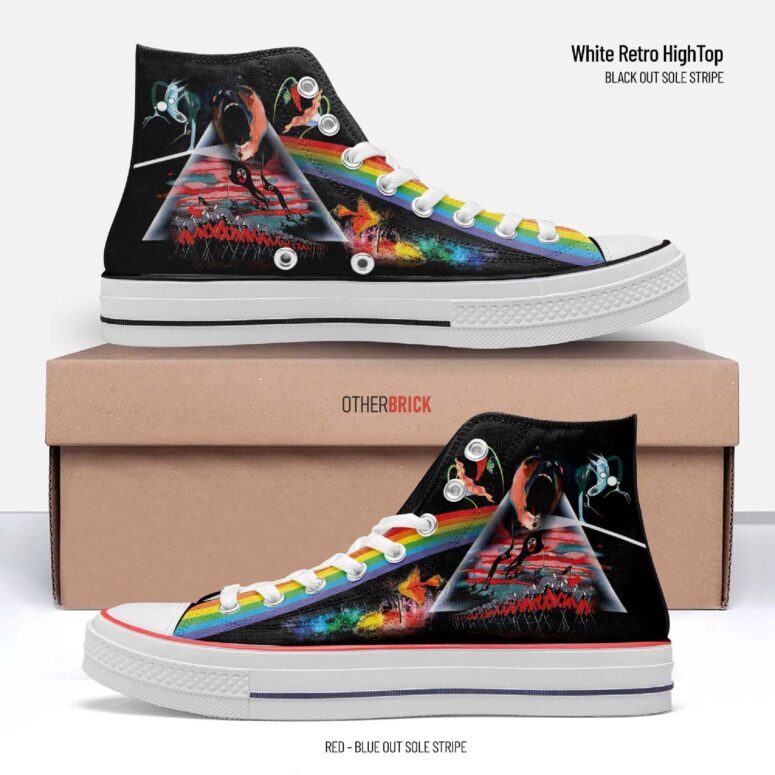 DSOTM Pink Floyd The Wall Screaming Face Fecking Flower Art Canvas Shoes