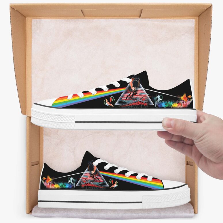 DSOTM Pink Floyd The Wall Screaming Face Fecking Flower Art Canvas Shoes