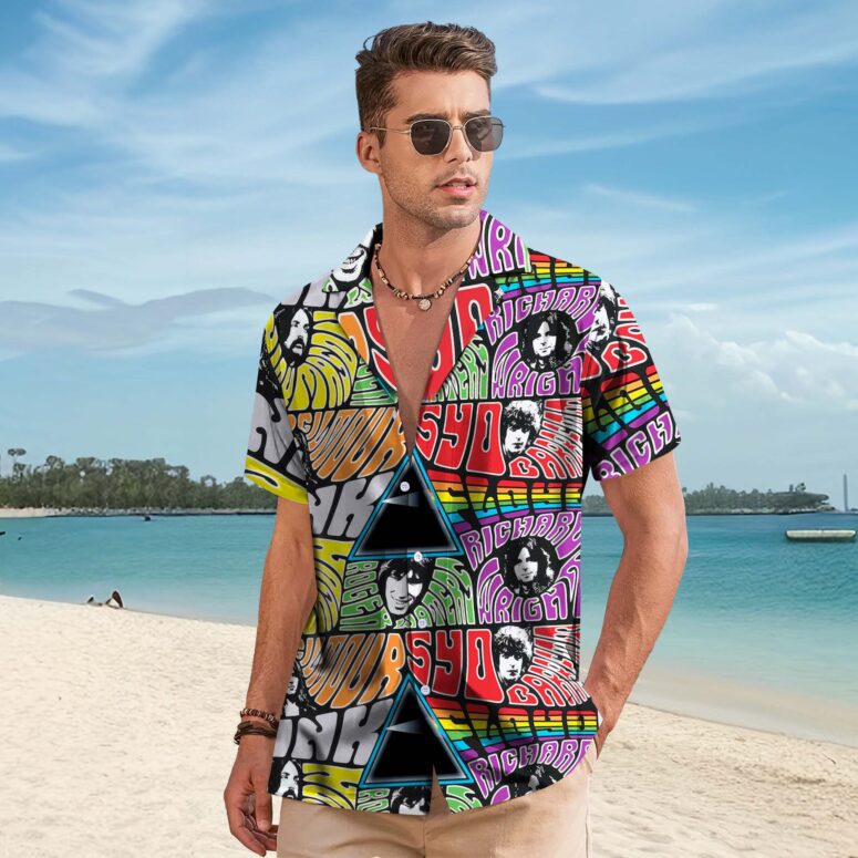 Dark Side Collage Full Color Pink Floyd Hawaiian Shirt Dark Side Collage Full Color Pink Floyd Hawaiian Shirt