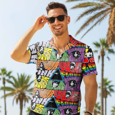 Dark Side Collage Full Color Pink Floyd Hawaiian Shirt