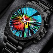 Dark Side Of The Moon Psychedelic Gentleman Powermatic Silver Watch Black - OtherBrick