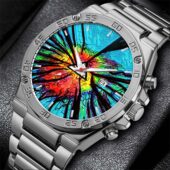 Dark Side Of The Moon Psychedelic Gentleman Powermatic Silver Watch Silver - OtherBrick