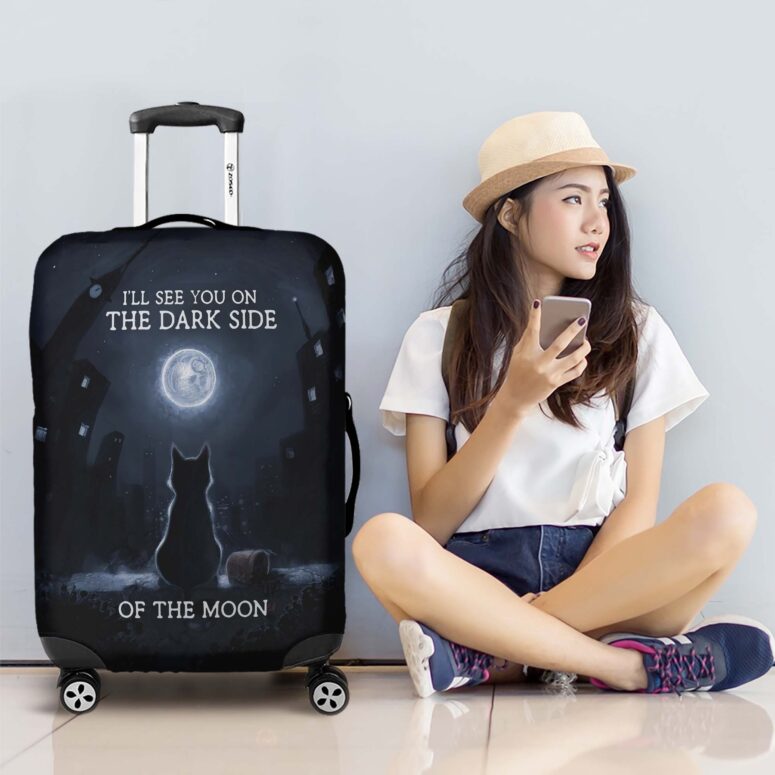 I Will See You On The DSOTM Black Cat Pink Floyd Luggage Cover