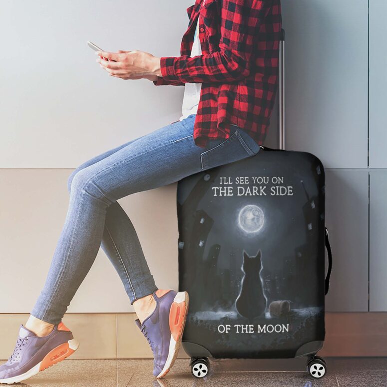 I Will See You On The DSOTM Black Cat Pink Floyd Luggage Cover