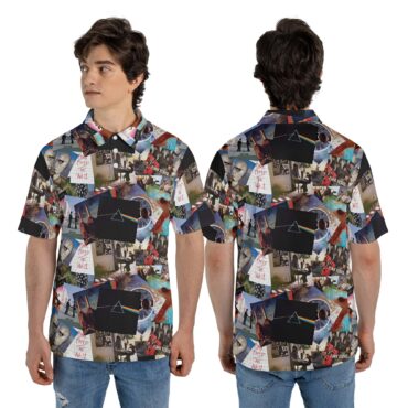 Pink Floyd Album Art Collage Covers Polo Shirt Pink Floyd Album Art Collage Covers Polo Shirt
