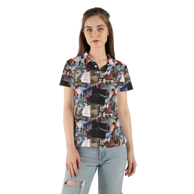Pink Floyd Album Art Collage Covers Polo Shirt