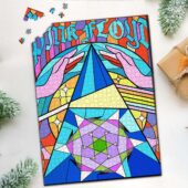 Pink Floyd Dsotm Band Stained Glass Colorful Puzzle Puzzle1 - OtherBrick