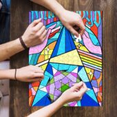 Pink Floyd Dsotm Band Stained Glass Colorful Puzzle Puzzle3 - OtherBrick