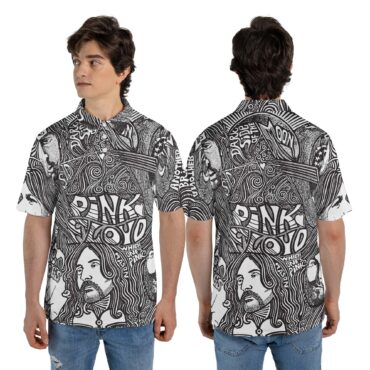 Pink Floyd Dark Side Of The Moon Hand Draw Art Polo Shirt