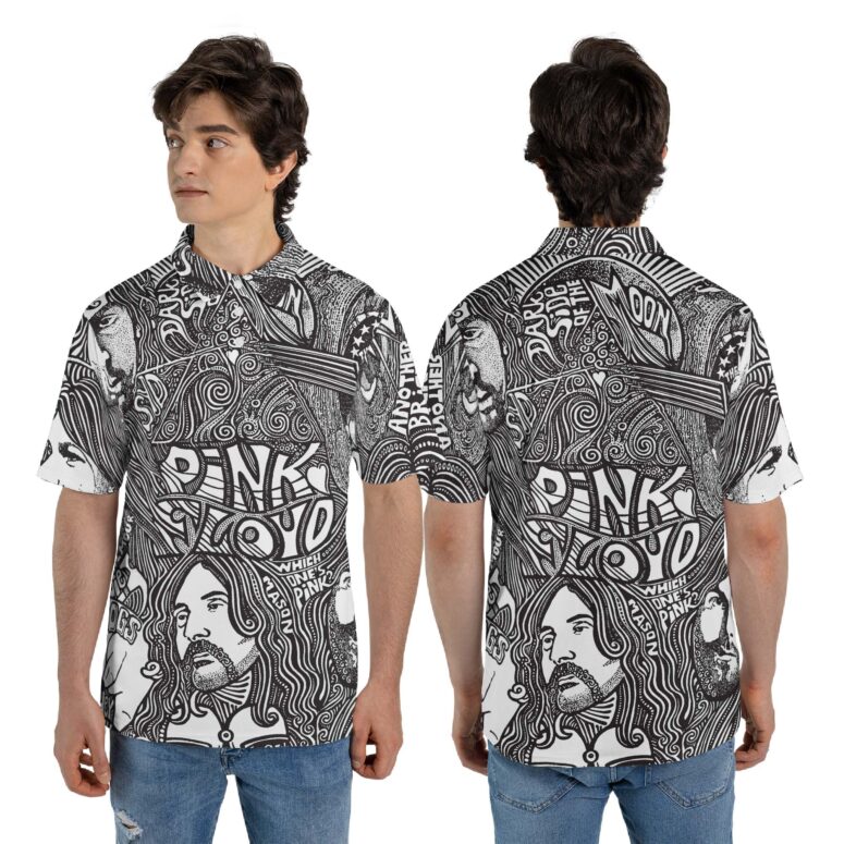 Pink Floyd Dark Side Of The Moon Hand Draw Art Polo Shirt
