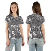 Pink Floyd Hand Draw Art Polo Shirt Woman Front Back Mockup - OtherBrick
