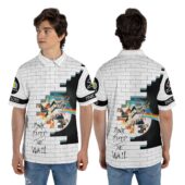 Pink Floyd Wish You Were Here The Wall Animals Dsotm 50th Mockup Polo Shirt Man Front Back Mockup - OtherBrick