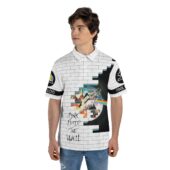 Pink Floyd Wish You Were Here The Wall Animals Dsotm 50th Mockup Polo Shirt Man Front Mockup - OtherBrick